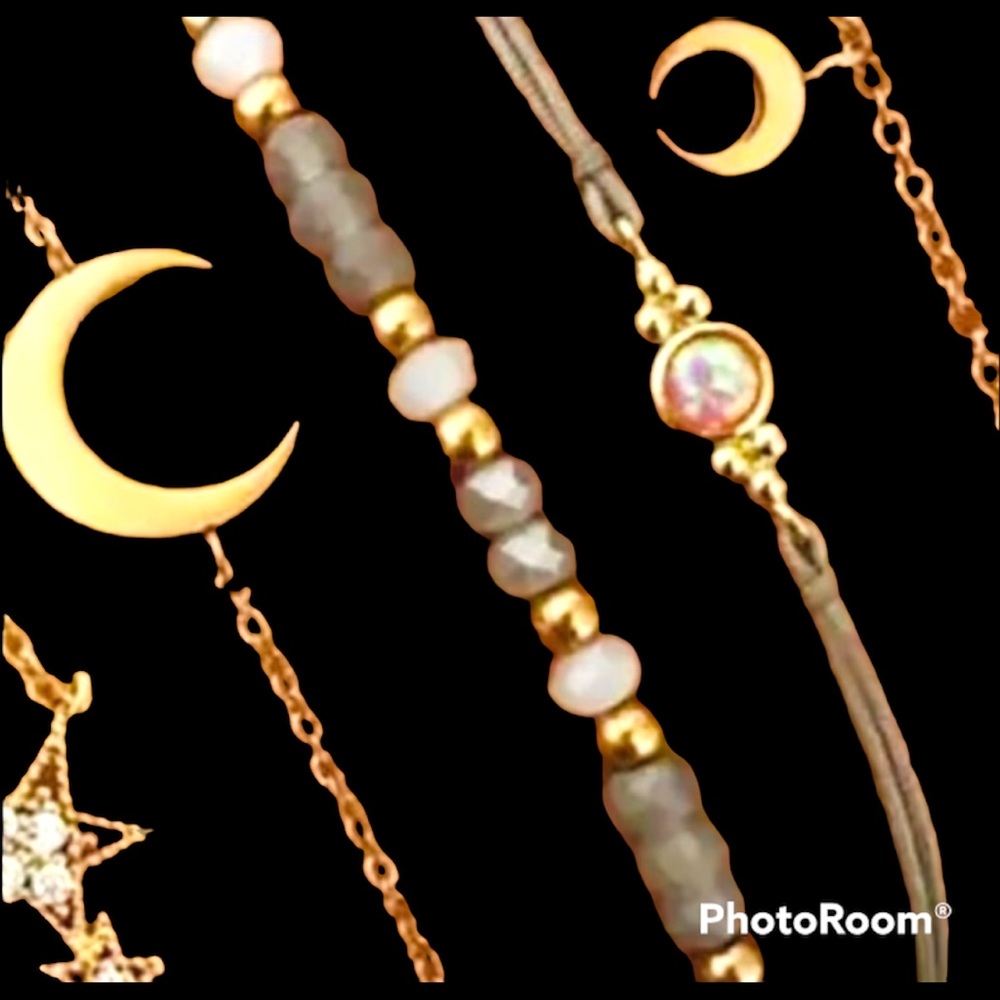 Layered charmed bracelet